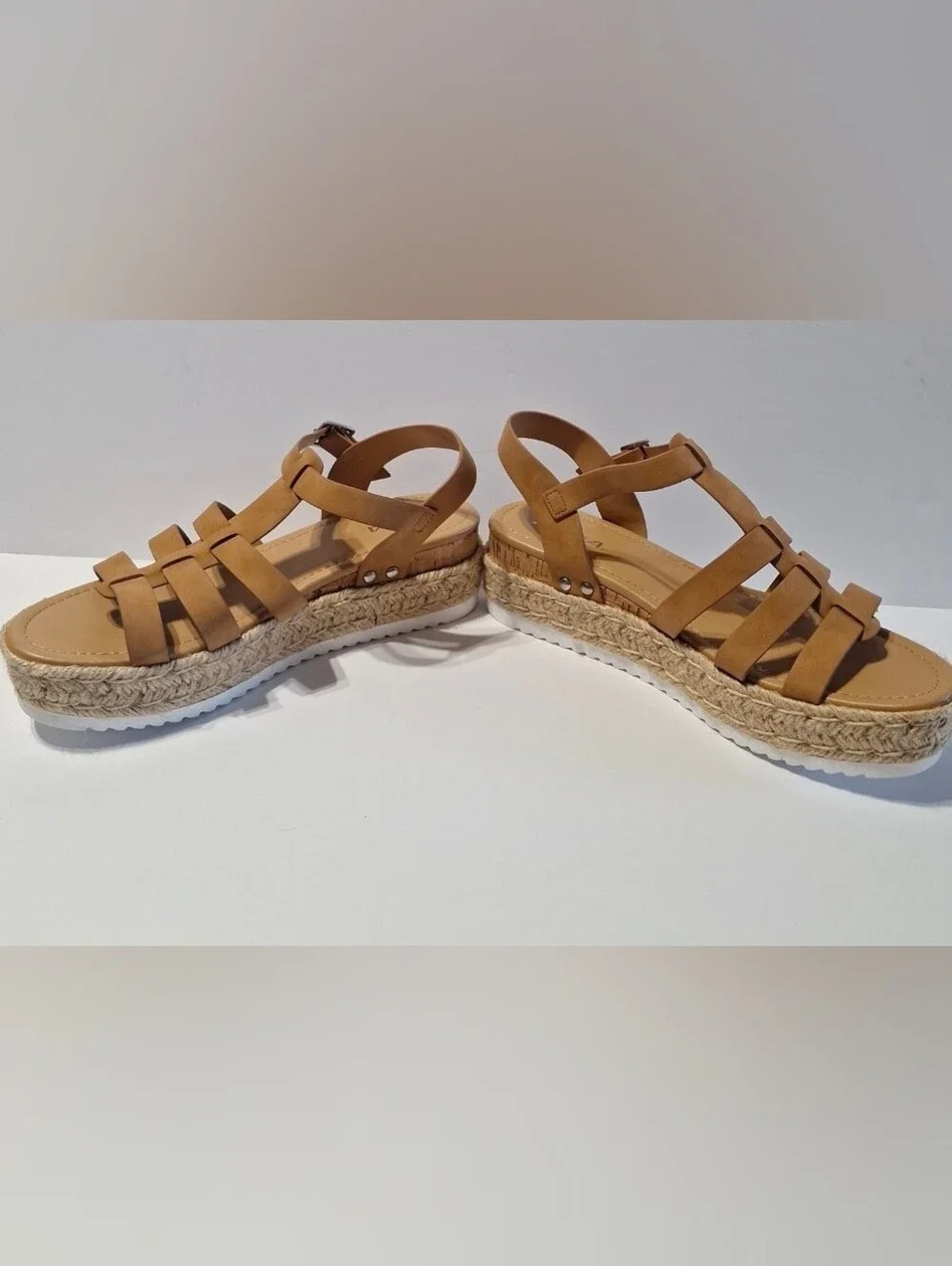 Soda Tan Braided Espadrille Platform Sandals
